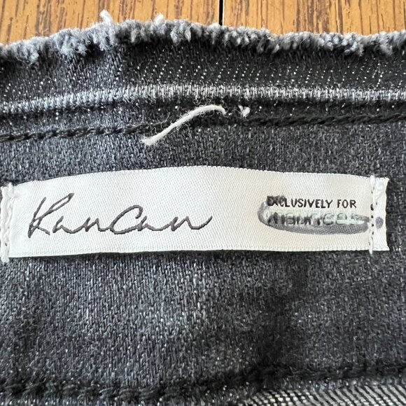 Kancan Women Distressed High Rise Ankle Black Stretch Denim Jean Size 22 - Picture 6 of 11